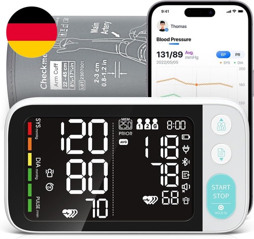 Checkme Blutdruckmessgerät Oberarm Mit Großem Bildschirm