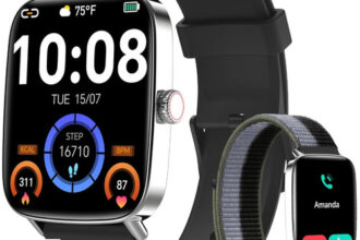 Smartwatch 1.85 Zoll Fitnessuhr mit Pulsuhr