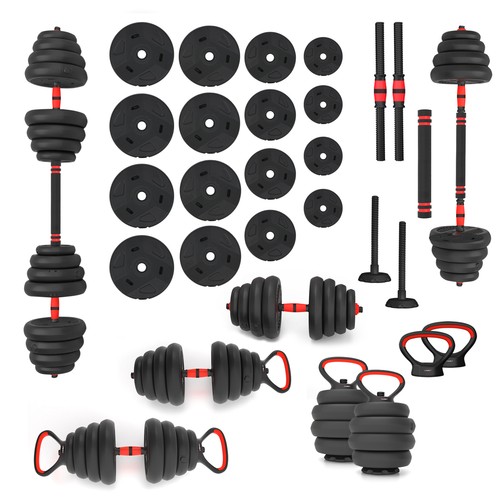 Hantel Set 30kg 6in1 Kurzhantel Langhantel