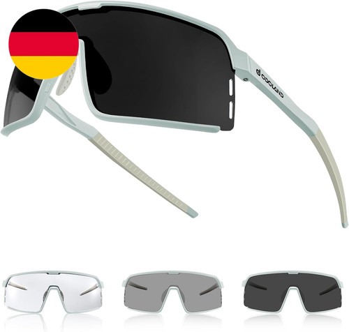 Odoland Photochromatische Selbsttönend Fahrradbrille Sportsonnenbrille Herren