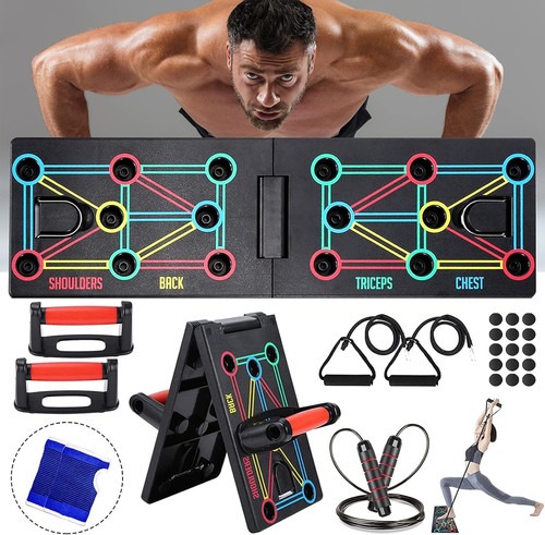 Push up Board Fitnessgeräte, 12-In-1-Faltbares Multifunktions