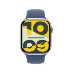 Apple Watch Series 10 GPS + Cellular 46mm Aluminium silber Sportarmband denim M/L