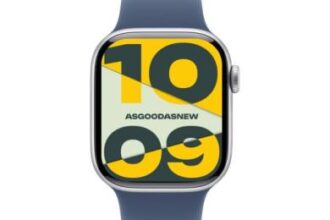 Apple Watch Series 10 GPS + Cellular 46mm Aluminium silber Sportarmband denim M/L