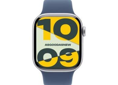 Apple Watch Series 10 GPS + Cellular 46mm Aluminium silber Sportarmband denim M/L