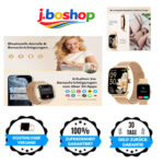 Smartwatch Damen 1.85 Zoll Wasserdicht Fitnessuhr
