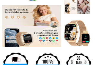 Smartwatch Damen 1.85 Zoll Wasserdicht Fitnessuhr