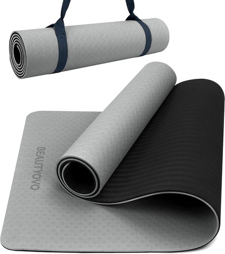 Yogamatte Rutschfest mit Tragegurt, 8mm Extradick