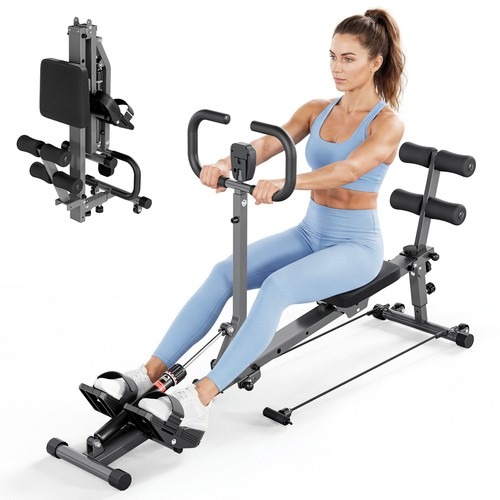 Rudergerät Klappbar Ruderzugmaschine Heimtrainer Fitnessgeräte 12