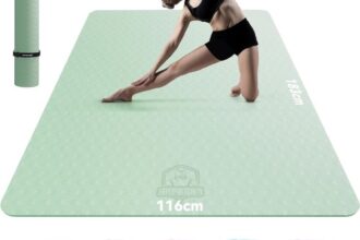 Yogamatte XXL- 183x116x0,6cm Grüne Fitnessmatte Rutschfest