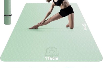 Yogamatte XXL- 183x116x0,6cm Grüne Fitnessmatte Rutschfest