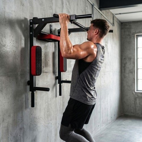 SPORTNOW 2-in-1 Wand-Klimmzugstange und Dipstation, bis