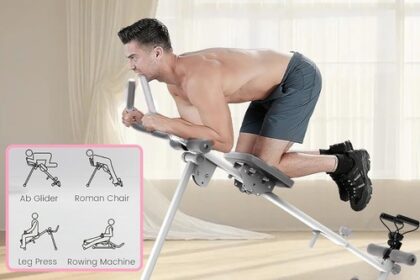 4 in1 Bauchtrainer, Multifunktion Hantelbank verstellbar,