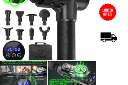 ALDOM Massagepistole 30 Stufen 8 Köpfe